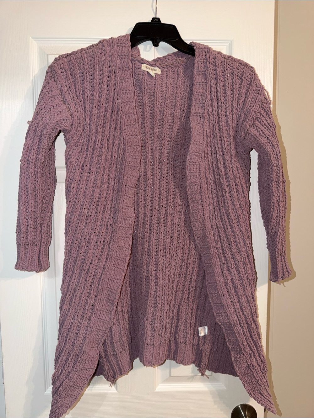 Fashion on Earth Mauve Chenille Knit Cardigan S Y2K Aesthetic